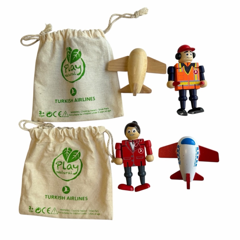 Bundle of Turkish Airlines Play Natural Airplane & Flight Figure Toys